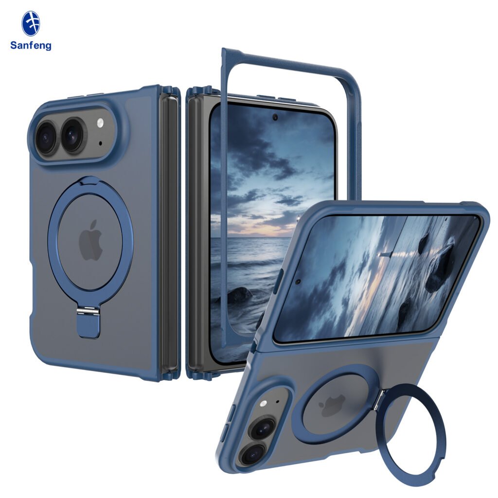 iPhone 18 Fold - Left and Right Folding - Silver Skin Texture (Racket Support)
