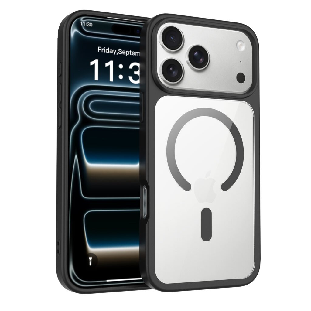 iPhone 18 Pro Max (common for 17 Pro Max) Silver Shield Transparent Two-in-One