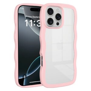 iPhone 16 Pro Max - Solid Color Wave Pattern Transparent Dual Integration - Image 16