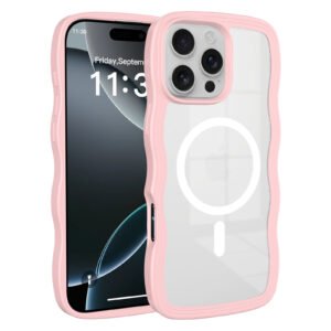 iPhone 16 Pro Max - Solid Color Wave Pattern Transparent Dual Integration - Image 17