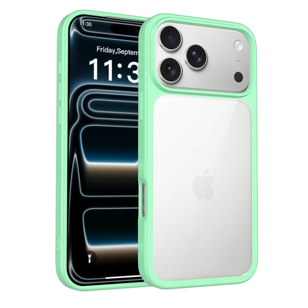 iPhone 18 Pro Max (common for 17 Pro Max) Silver Shield Transparent Two-in-One