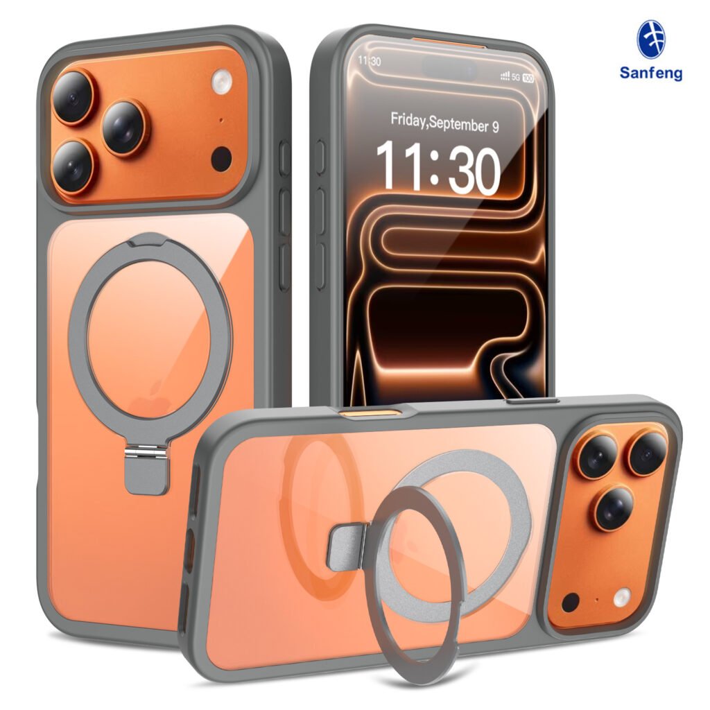 iPhone 17 Pro Max (18 Pro Max universal) Silver Shield Transparent Racket Stand