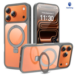 iPhone 18 Pro Max (17 Pro Max universal) Silver Shield Transparent Racket Stand - Image 12