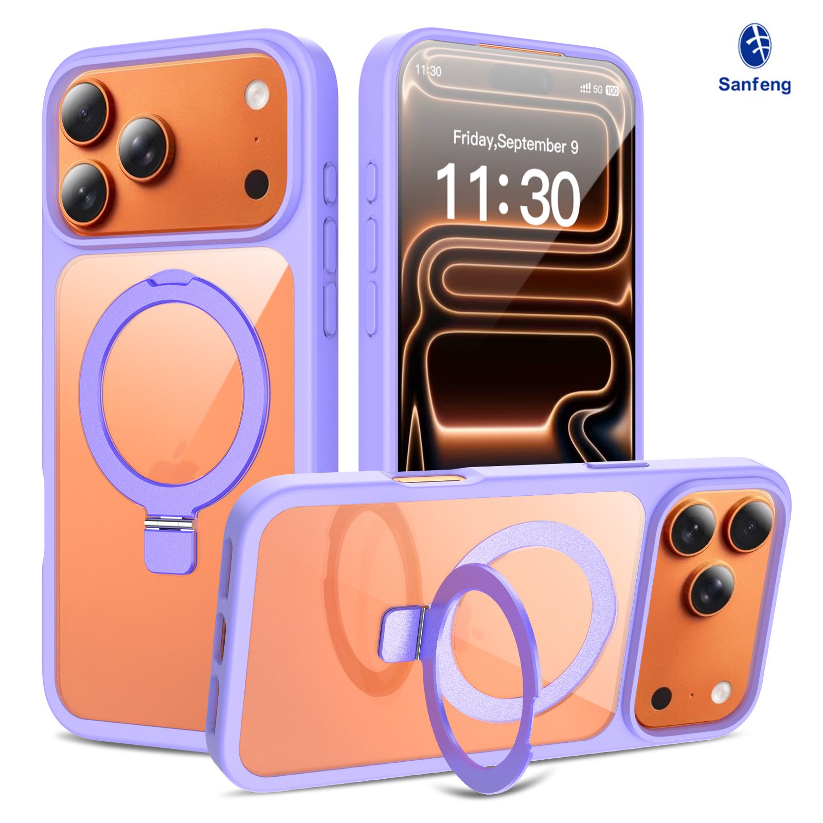 iPhone 18 Pro Max (17 Pro Max universal) Silver Shield Transparent Racket Stand - Image 10