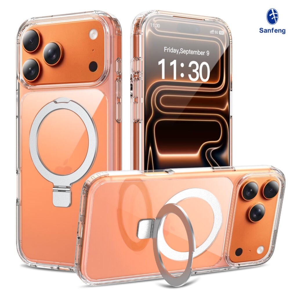 iPhone 17 Pro Max (18 Pro Max universal) Silver Shield Transparent Racket Stand