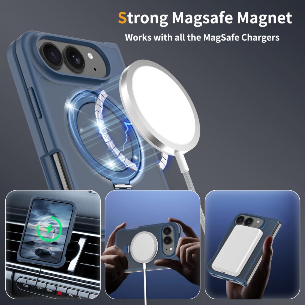 iPhone 18 Fold - Left and Right Folding - Silver Skin Texture (Racket Support)
