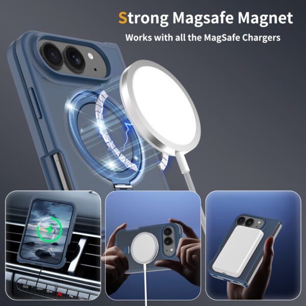 iPhone 18 Fold - Left and Right Folding - Silver Skin Texture (Racket Support)