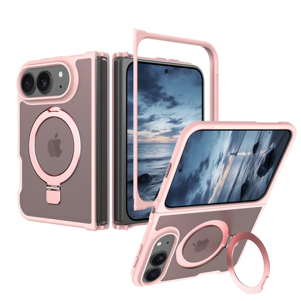 iPhone 18 Fold - Left and Right Folding - Silver Skin Texture (Racket Support)